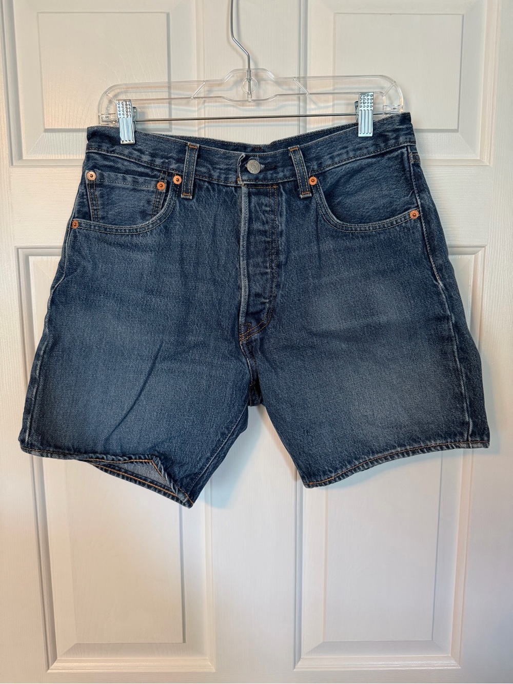 Levi's Men's Dark Blue Denim Shorts with Copper Rivets